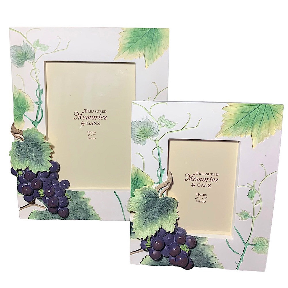 Ceramic Grapevine Photo Frame Set of Two - 5” x 7” and 3.5” x 5”